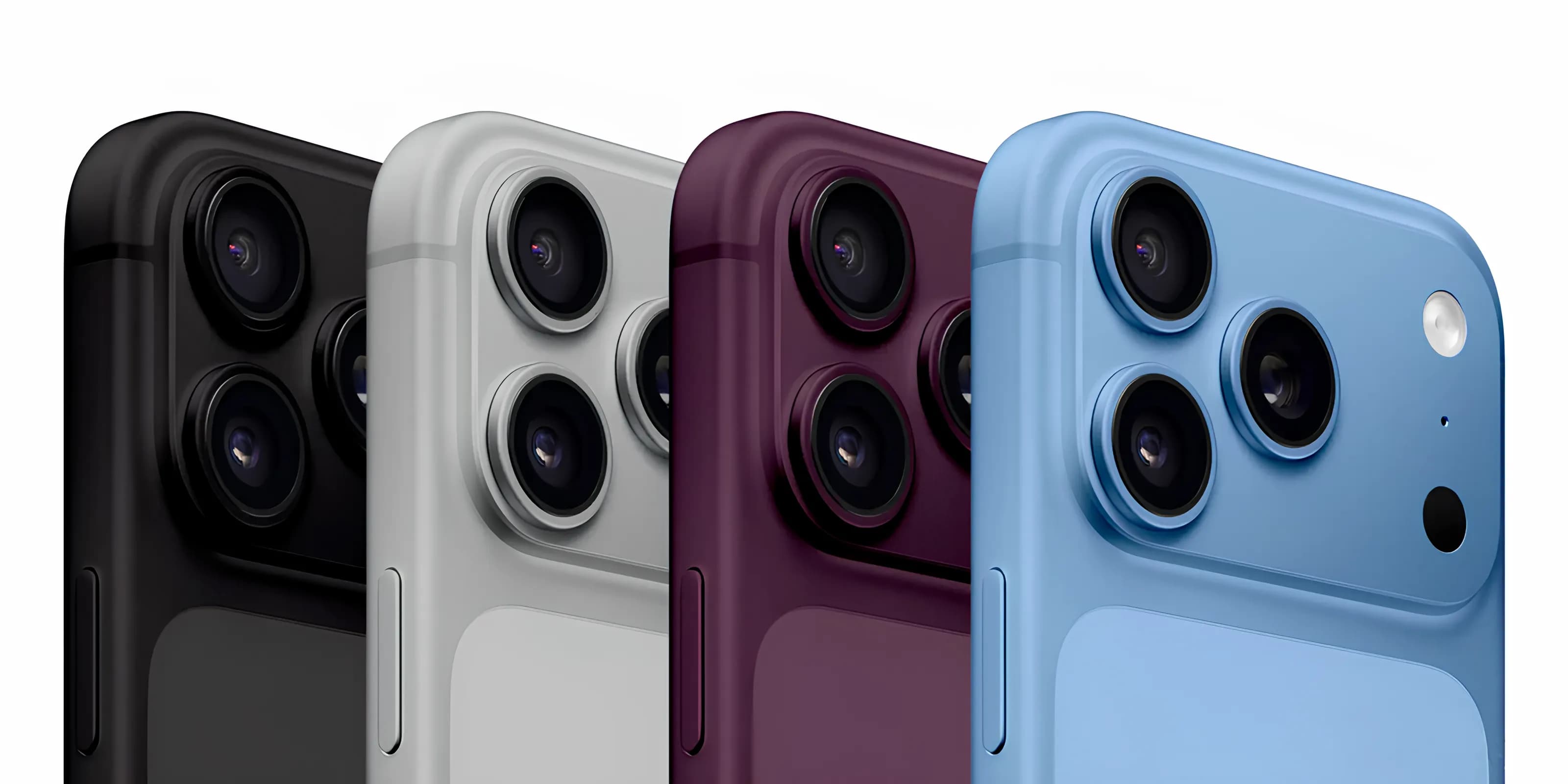 iPhone 18 Pro — новые цвета: Dark Cherry, Light Blue, Silver, Black